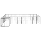 VidaXL Hondenkennel 13,31 m² staal zwart