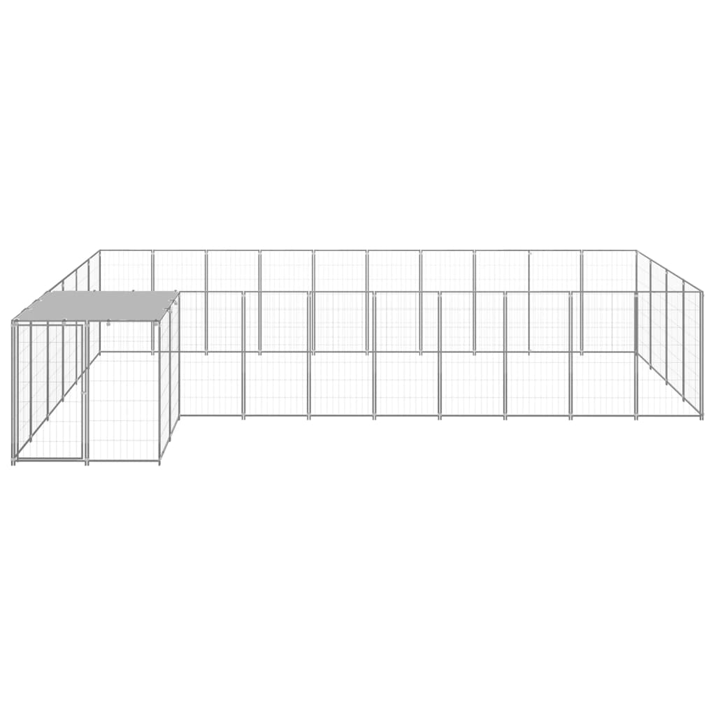 VidaXL Hondenkennel 13,31 m² staal zilverkleurig
