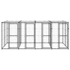 VidaXL Hondenkennel met dak 9,68 m² staal