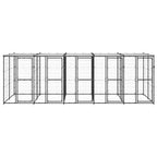 VidaXL Hondenkennel met dak 12,1 m² staal