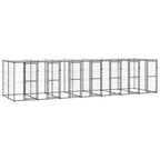 VidaXL Hondenkennel met dak 16,94 m² staal