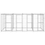 VidaXL Hondenkennel met dak 9,68 m² gegalvaniseerd staal