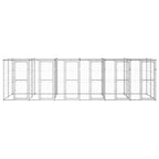 VidaXL Hondenkennel met dak 14,52 m² gegalvaniseerd staal