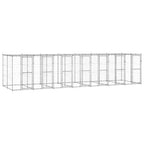 VidaXL Hondenkennel met dak 16,94 m² gegalvaniseerd staal