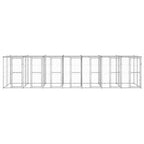 VidaXL Hondenkennel met dak 16,94 m² gegalvaniseerd staal