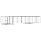 VidaXL Hondenkennel met dak 21,78 m² staal