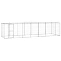 VidaXL Hondenkennel met dak 16,94 m² gegalvaniseerd staal