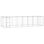 VidaXL Hondenkennel met dak 16,94 m² gegalvaniseerd staal
