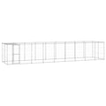 VidaXL Hondenkennel met dak 21,78 m² gegalvaniseerd staal