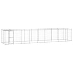 VidaXL Hondenkennel met dak 21,78 m² gegalvaniseerd staal