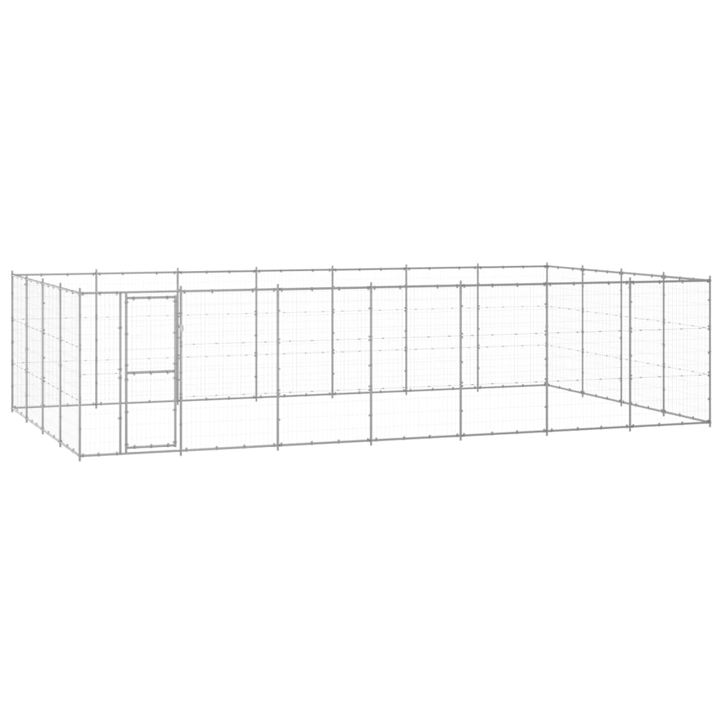 VidaXL Hondenkennel 33,88 m² gegalvaniseerd staal