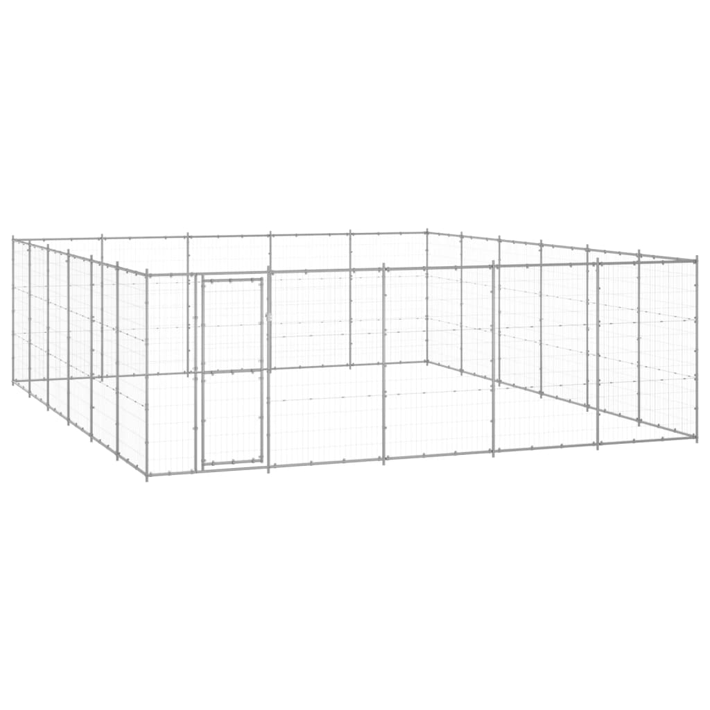 VidaXL Hondenkennel 36,3 m² gegalvaniseerd staal