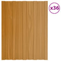 VidaXL Dakpanelen 36 st 60x45 cm gegalvaniseerd staal lichthoutkleurig