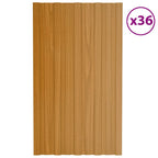 VidaXL Dakpanelen 36 st 80x45 cm gegalvaniseerd staal lichthoutkleurig