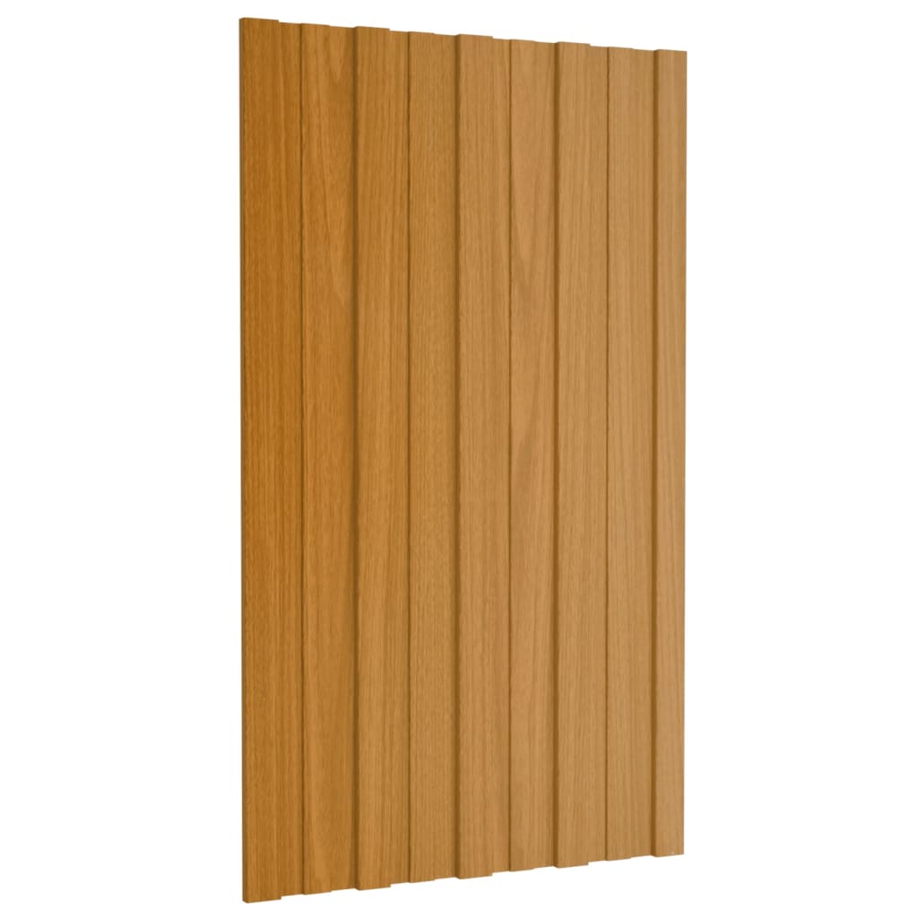 VidaXL Dakpanelen 36 st 80x45 cm gegalvaniseerd staal lichthoutkleurig