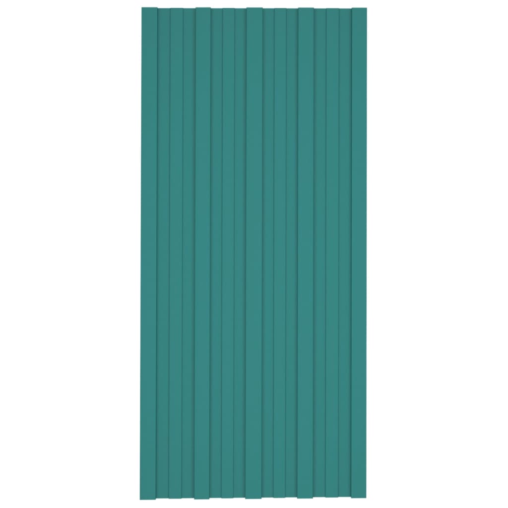VidaXL Dakpanelen 12 st 100x45 cm gegalvaniseerd staal groen