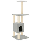 Vidaxl kattenkrabpaal met sisal krabpalen 104 cm lichtgrijs