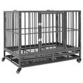 Vidaxl hondenbench met wielen 92x62x76 cm staal