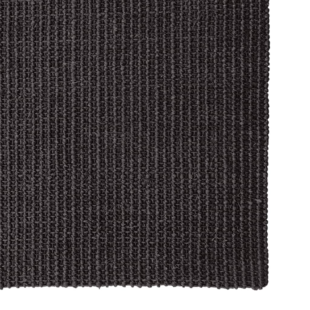 VidaXL Vloerkleed 66x200 cm natuurlijk sisal zwart