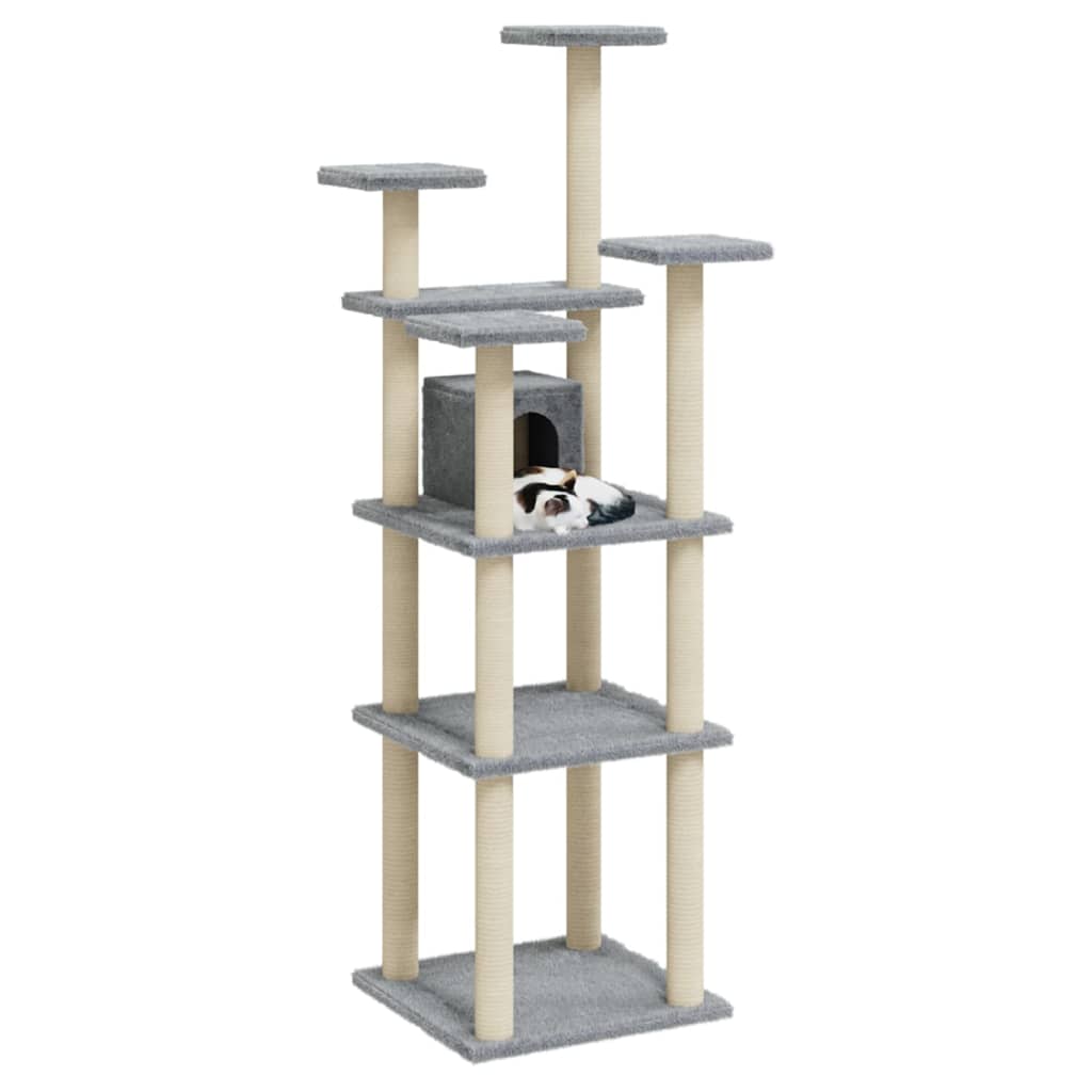 Vidaxl kattenmeubel met sisal krabpalen 171 cm lichtgrijs