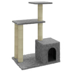 VidaXL Kattenmeubel met sisal krabpalen 71 cm lichtgrijs