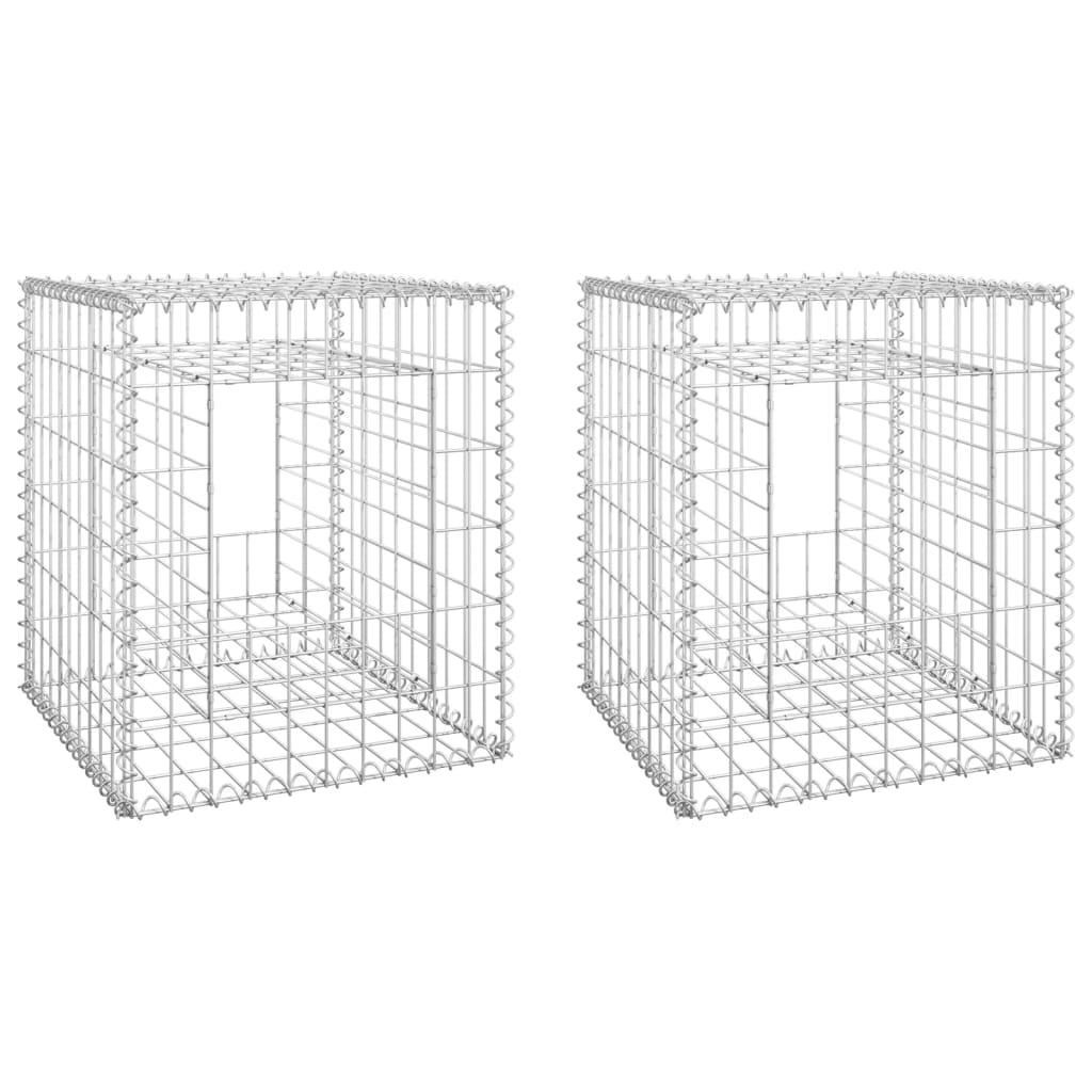 Vidaxl schanskorf palen 2 st 50x50x60 cm ijzer