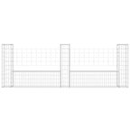 Vidaxl schanskorf u-vormig met 3 palen 260x20x100 cm ijzer