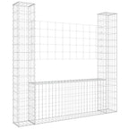 Vidaxl schanskorf u-vormig met 2 palen 140x20x150 cm ijzer