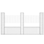 Vidaxl schanskorf u-vormig met 3 palen 260x20x150 cm ijzer