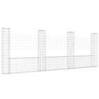 VidaXL Schanskorf U-vormig met 4 palen 380x20x150 cm ijzer
