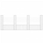 VidaXL Schanskorf U-vormig met 4 palen 380x20x150 cm ijzer