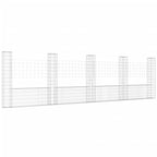 VidaXL Schanskorf U-vormig met 5 palen 500x20x150 cm ijzer