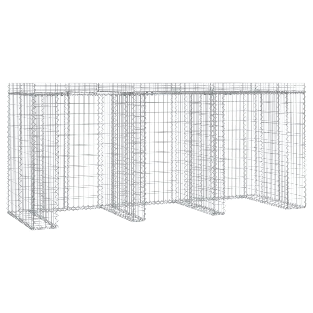 VidaXL Schanskorf voor vuilnisbak 270x91x120 cm gegalvaniseerd ijzer