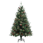 Vidaxl kerstboom met dennenappels 120 cm pvc en pe groen