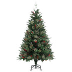 Vidaxl kerstboom met dennenappels 150 cm pvc en pe groen