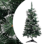 VidaXL Kunstkerstboom met standaard 90 cm PVC groen en wit