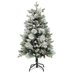 VidaXL Kerstboom met LED en dennenappels en sneeuw 150 cm PVC en PE