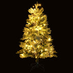 VidaXL Kerstboom met LED en dennenappels en sneeuw 150 cm PVC en PE