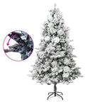 Vidaxl kerstboom met led en dennenappels en sneeuw 225 cm pvc en pe