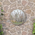 Vidaxl tuinspiegel rond 40x3 cm ijzer zandkleurig