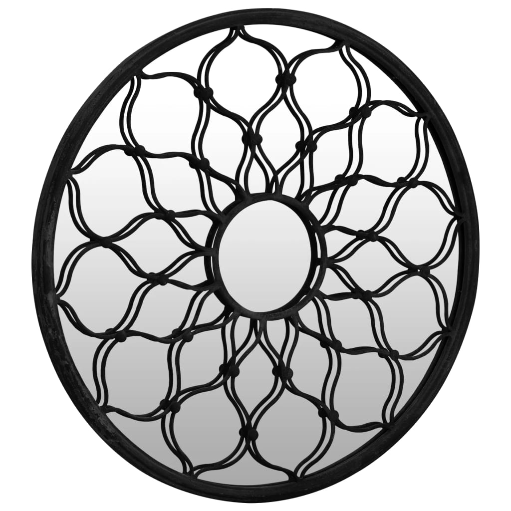 Vidaxl tuinspiegel rond 60x3 cm ijzer zwart