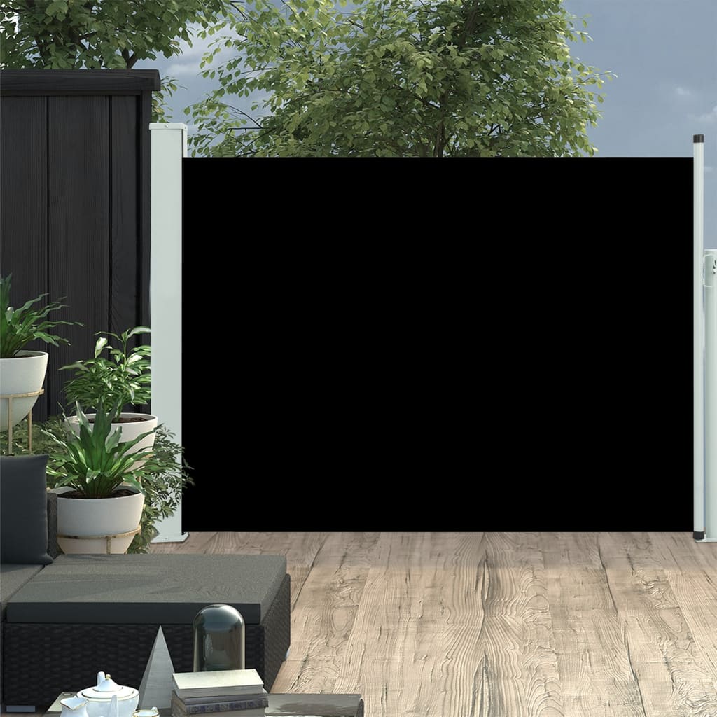 VidaXL Tuinscherm uittrekbaar 117x500 cm zwart