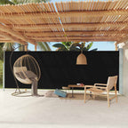 Vidaxl tuinscherm uittrekbaar 180x600 cm zwart