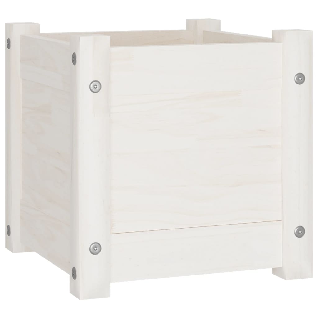 Vidaxl plantenbak 31x31x31 cm massief grenenhout wit