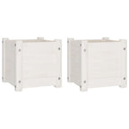 Vidaxl plantenbakken 2 st 31x31x31 cm massief grenenhout wit