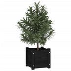 Vidaxl plantenbakken 2 st 31x31x31 cm massief grenenhout zwart