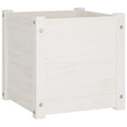 VidaXL Plantenbak 40x40x40 cm massief grenenhout wit