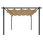 Vidaxl tuinprieel met uittrekbaar dak 4x3 m taupe