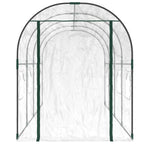 Vidaxl tuinkas 160x400x190 cm pvc en gepoedercoat staal transparant