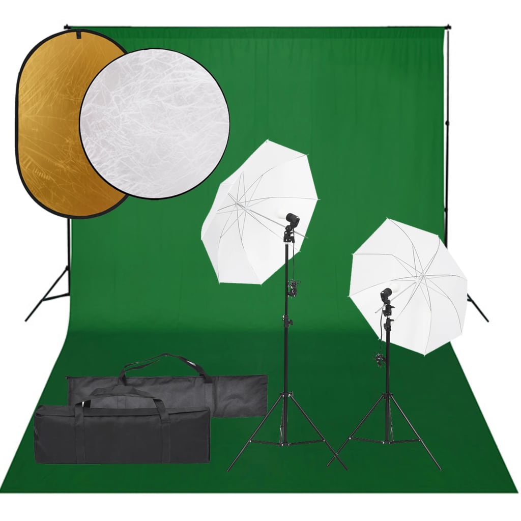 Vidaxl fotostudioset met verlichtingsset, achtergrond en reflector